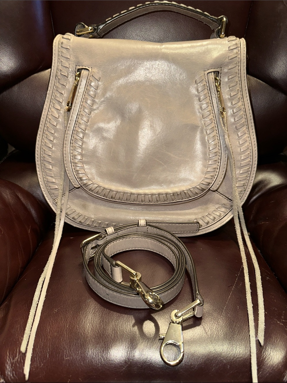 Rebecca Minkoff Leather Vanity Saddle Bag